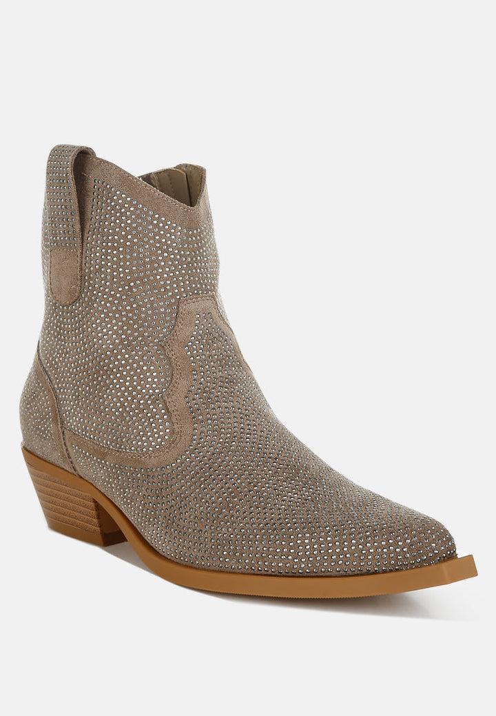 botas vaqueras con adornos de pedrería costello#color_taupe