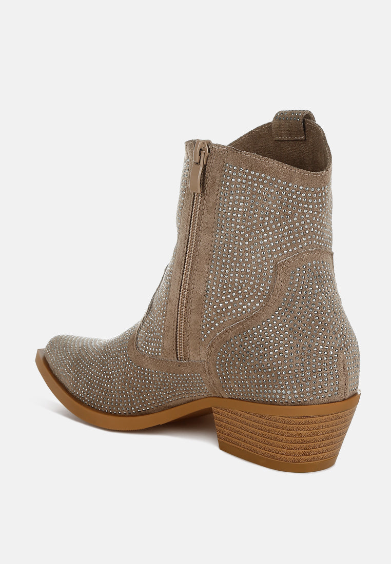 botas vaqueras con adornos de pedrería costello#color_taupe