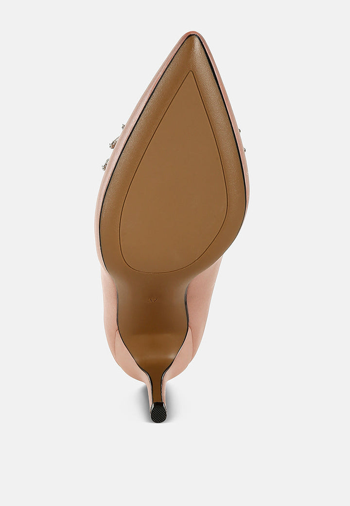 rhodolia diamante brooch detail satin pumps#color_blush
