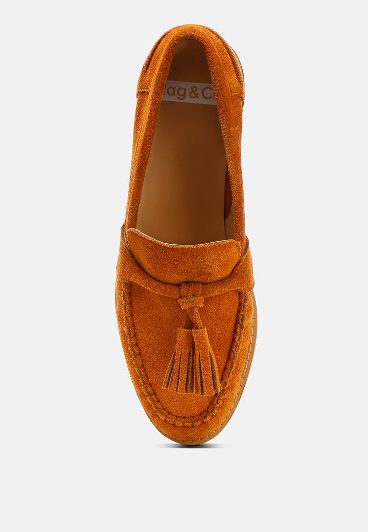 rhone tassels detail suede loafers#color_tan