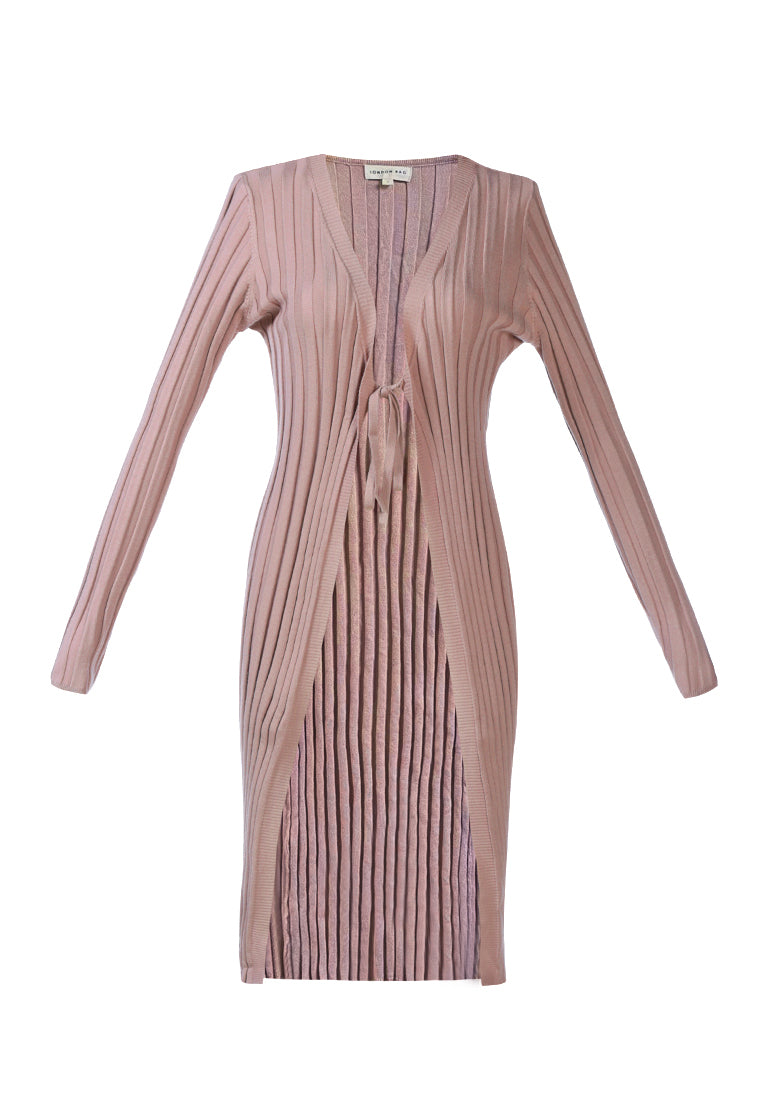 rib knit wrap shrug#color_mocha