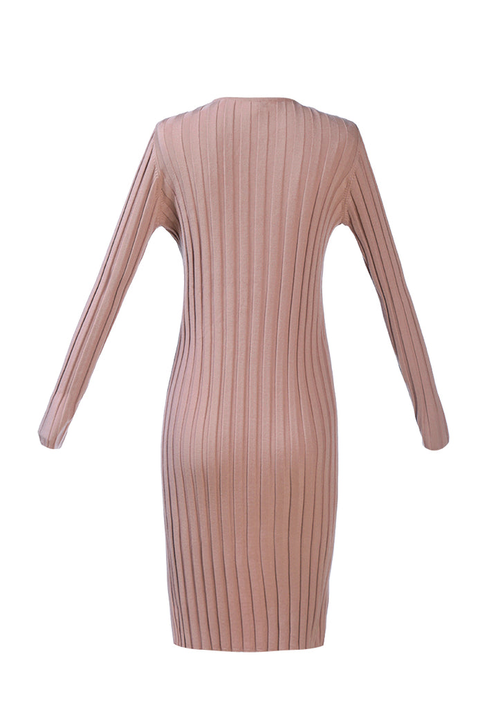 rib knit wrap shrug#color_mocha