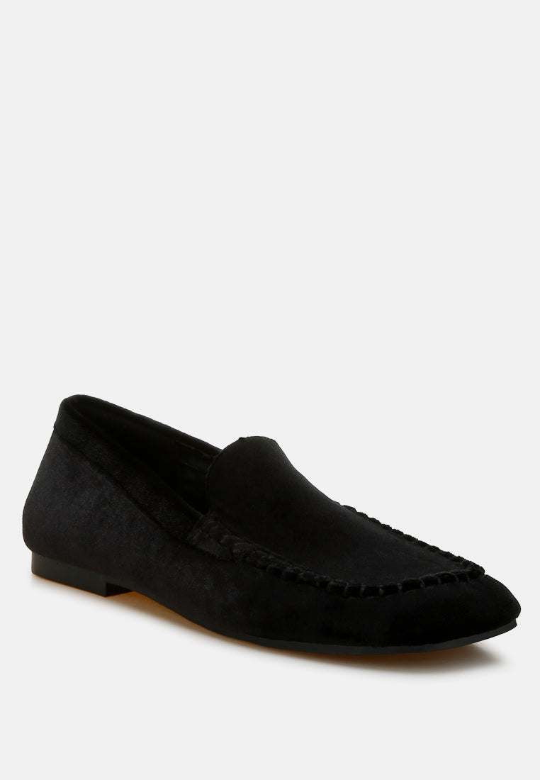 robua velvet flat loafers#color_black