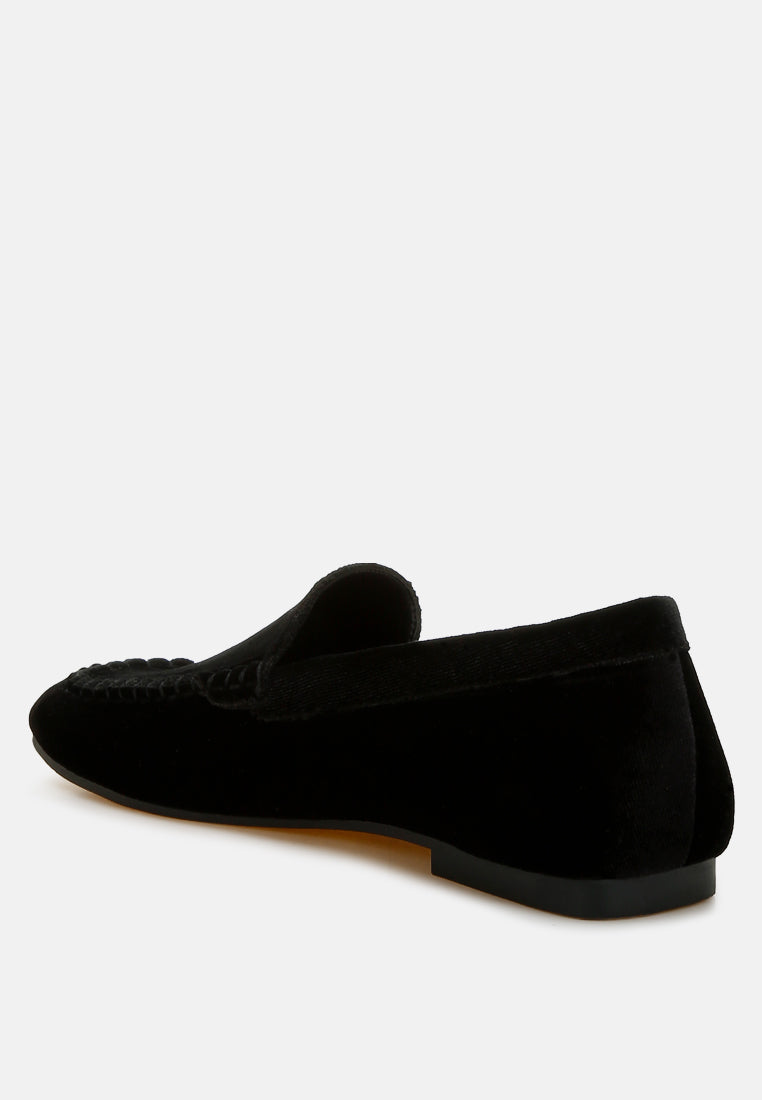 robua velvet flat loafers#color_black