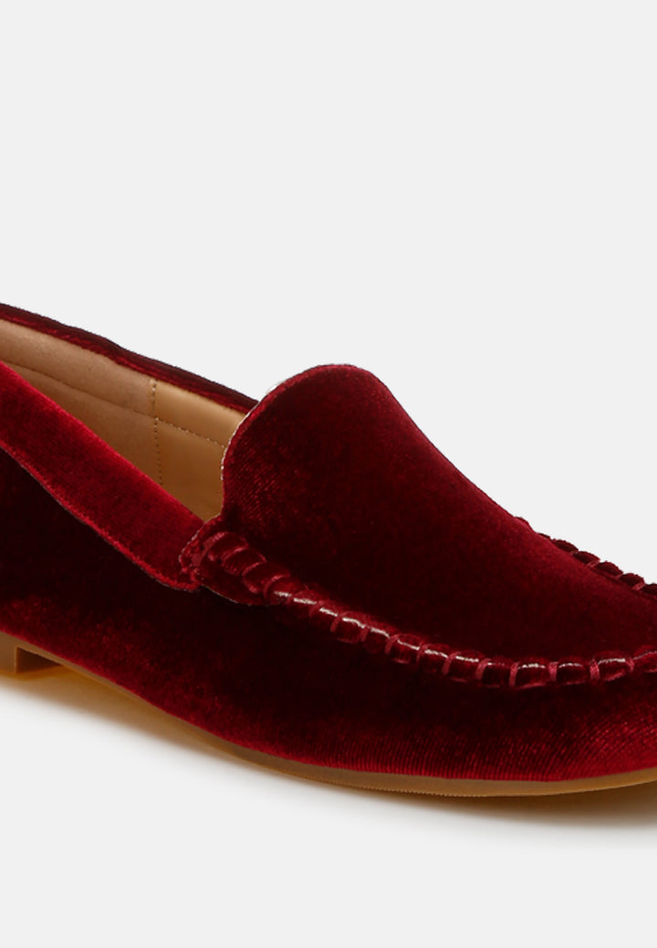 velvet flat loafers by ruw#color_burgundy