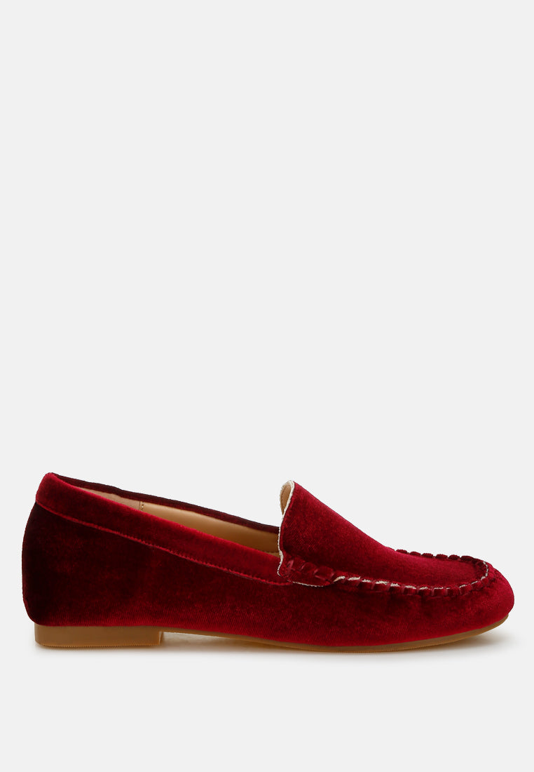 velvet flat loafers by ruw#color_burgundy