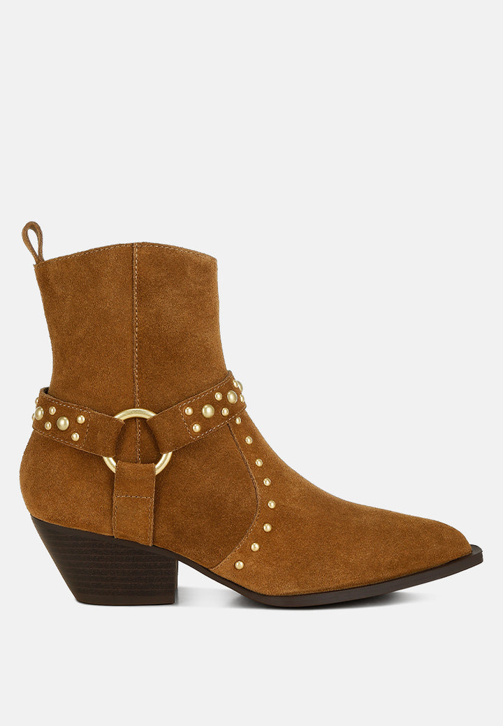 studded suede ankle boots by ruw#color_taupe