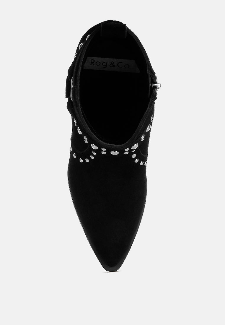 studded suede ankle boots by ruw#color_black