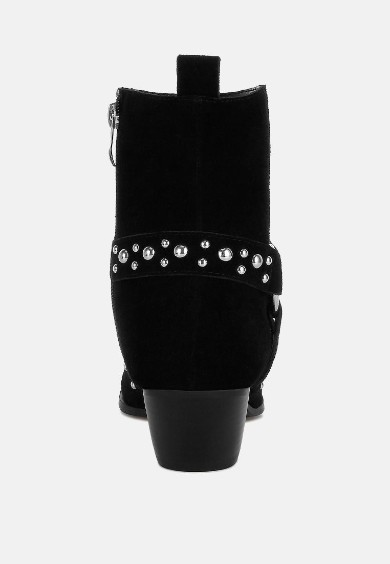 studded suede ankle boots by ruw#color_black