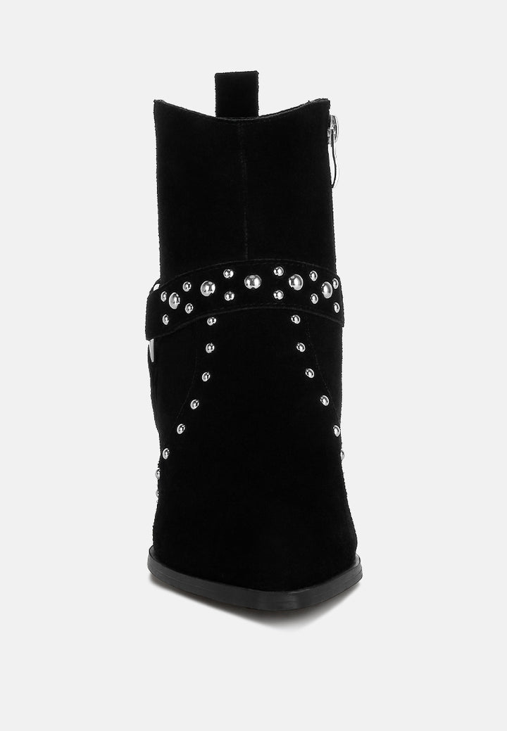 studded suede ankle boots by ruw#color_black
