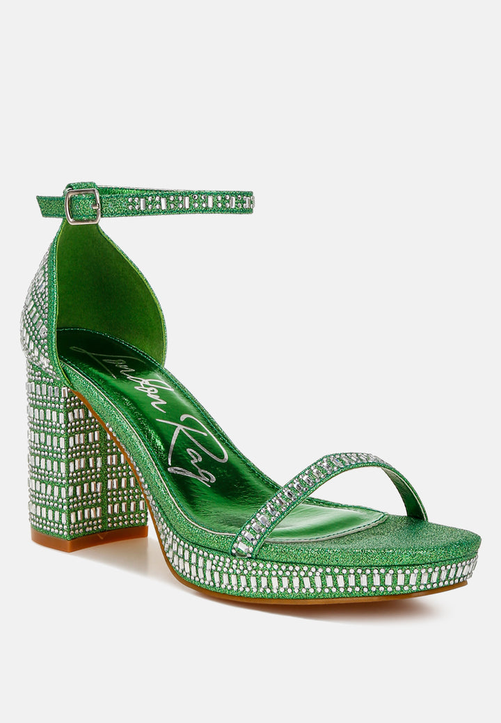 ronan rhinestones embellished block sandals#color_green