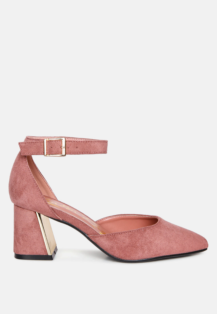 rory metallic sling detail block heel sandals by rag#color_blush