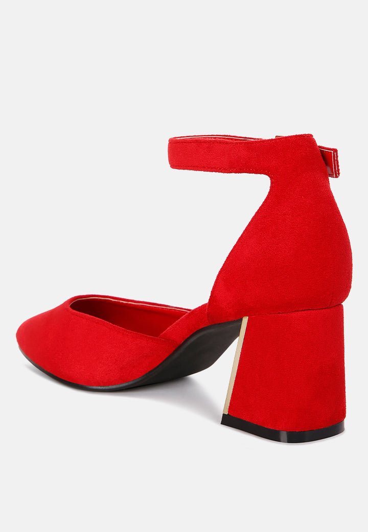 rory metallic sling detail block heel sandals#color_red
