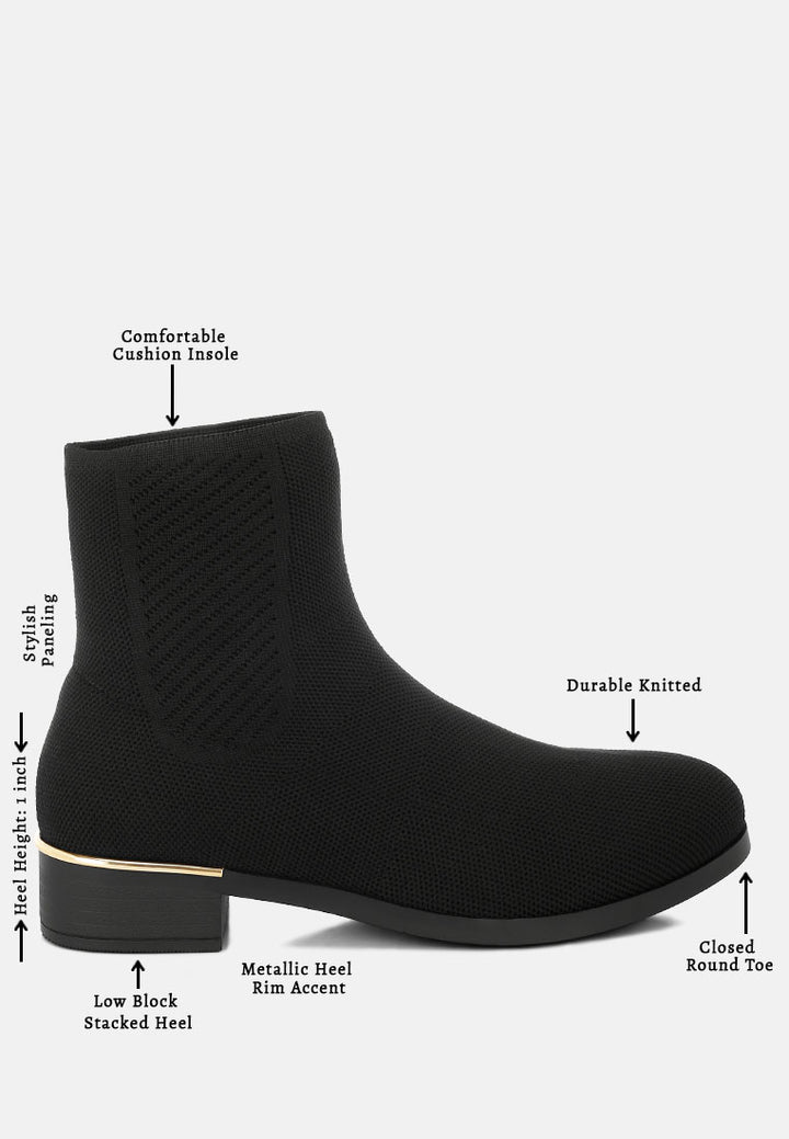 rosamund knitted sock boots#color_black