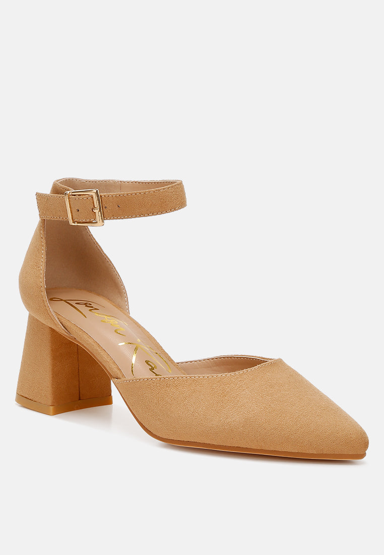 microfiber block heel sandals by rag#color_beige