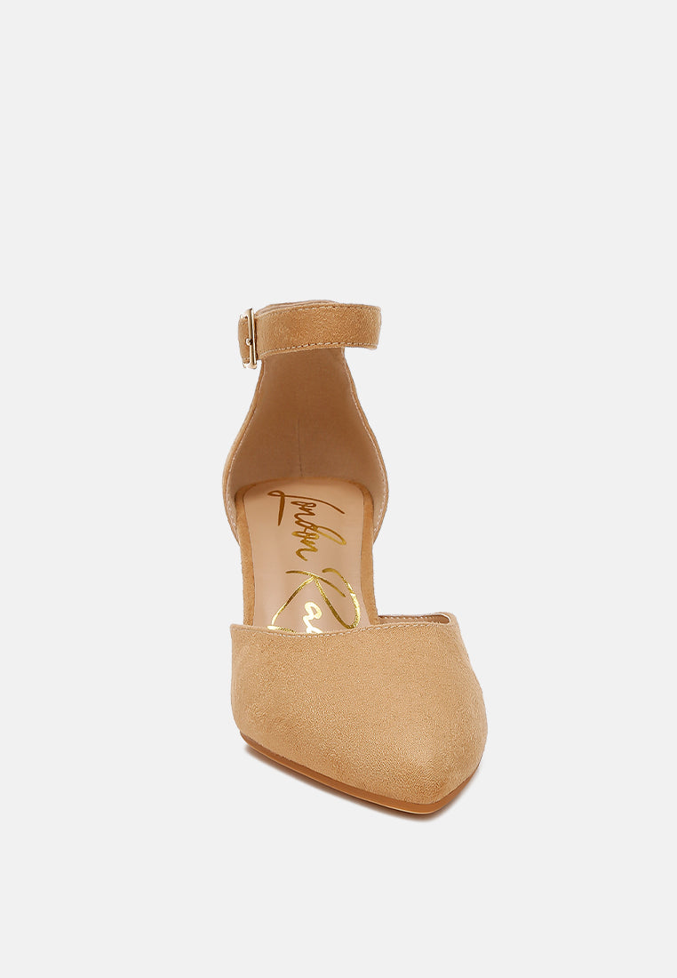 microfiber block heel sandals by rag#color_beige