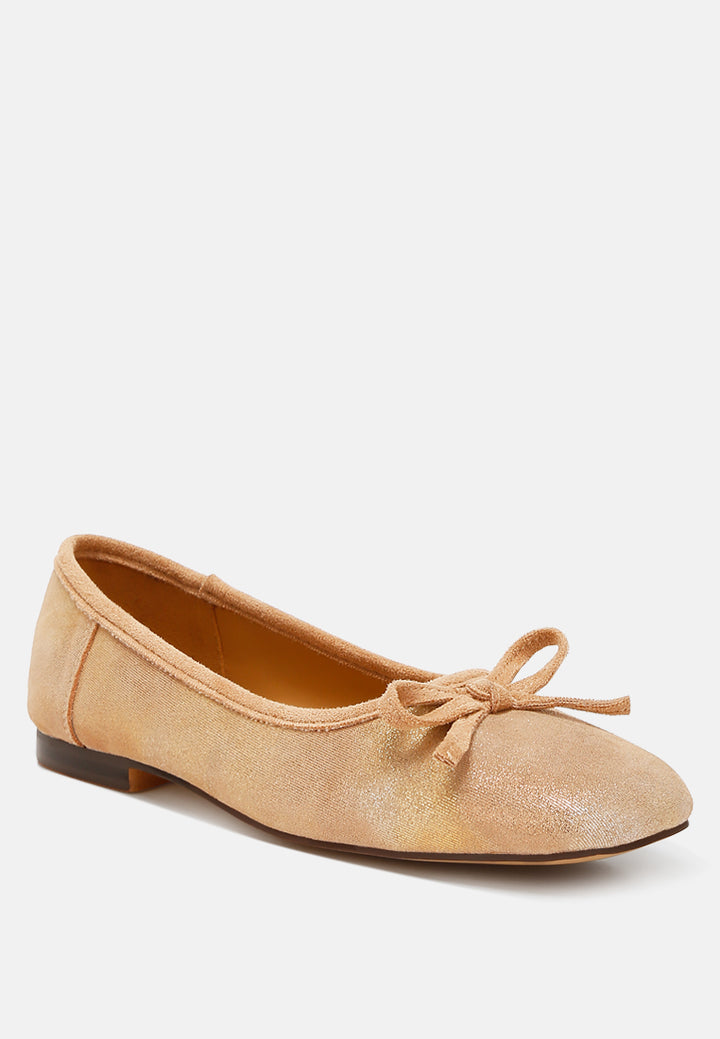 rubyrose suede bow embellished ballerinas#color_beige