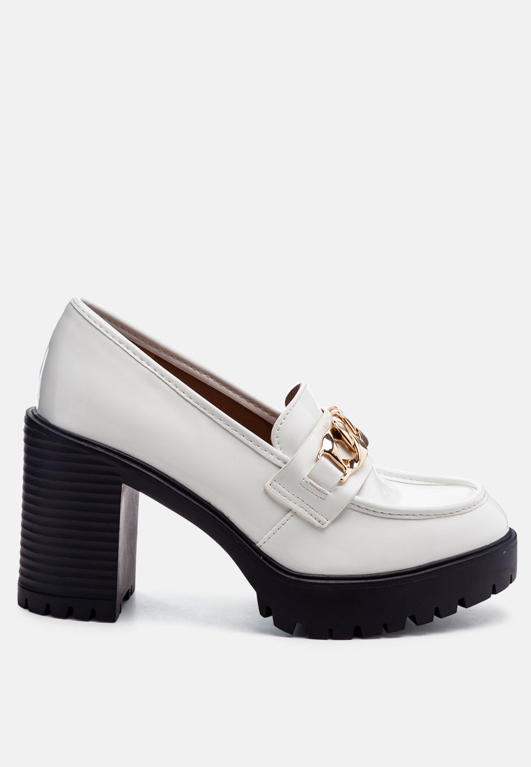 sachs block Heeled chunky loafers#color_white