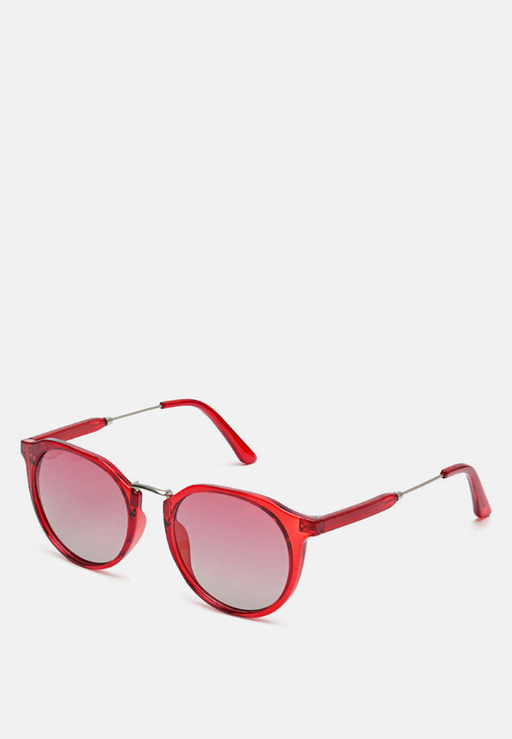 printed frame cateye sunglasses#color_red
