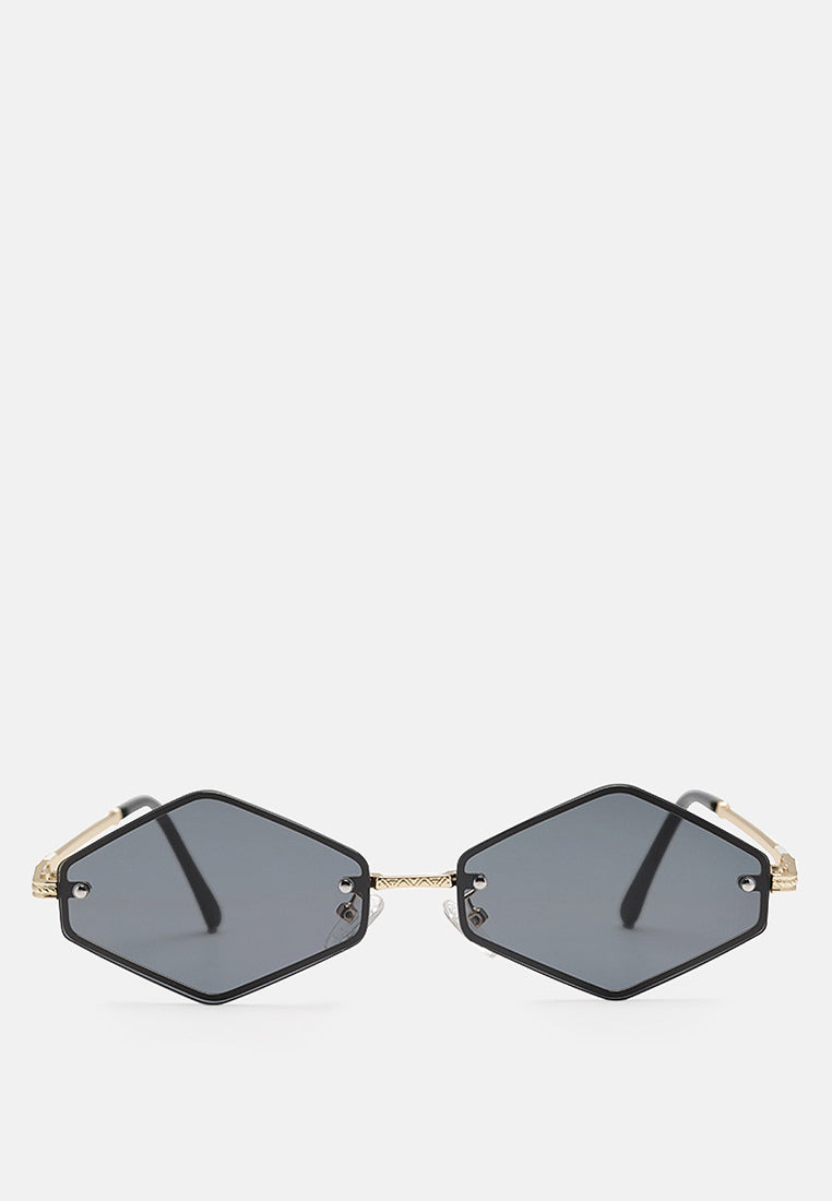 thin rim rhombus sunglasses#color_grey