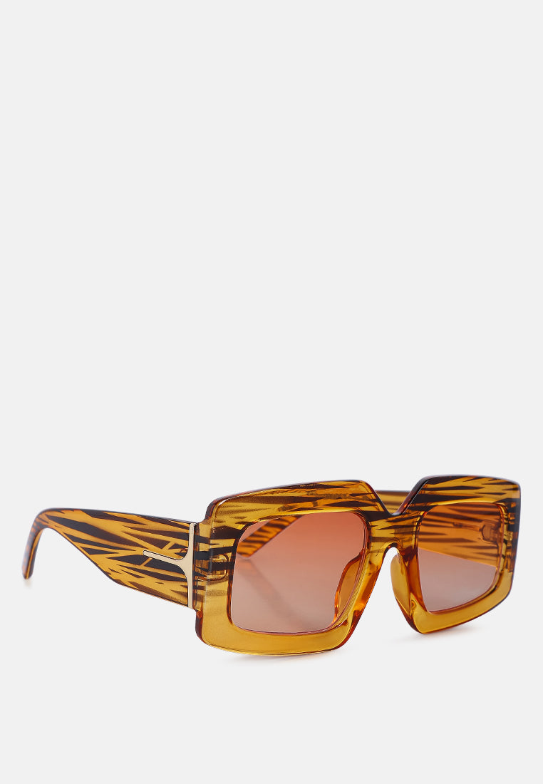 green designer stripe square sunglasses#color_orange