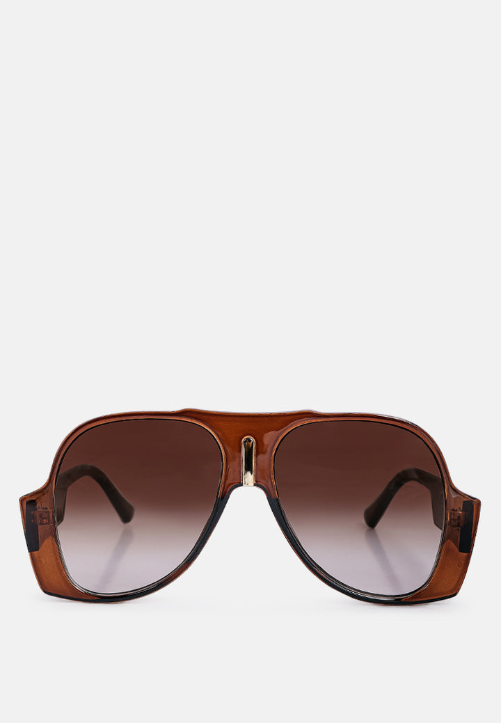 oversized sports sunglasses#color_brown