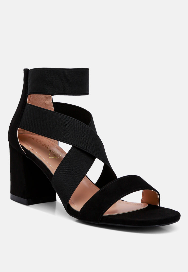 recycled micro suede block sandals by ruw color_black