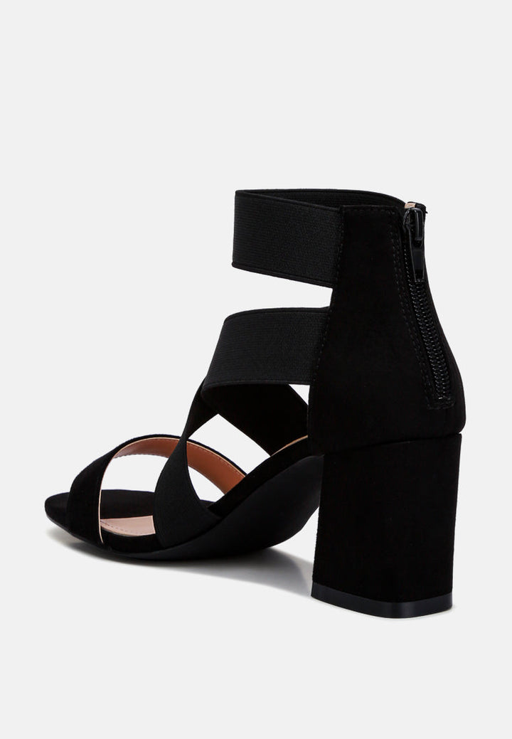 recycled micro suede block sandals by ruw color_black
