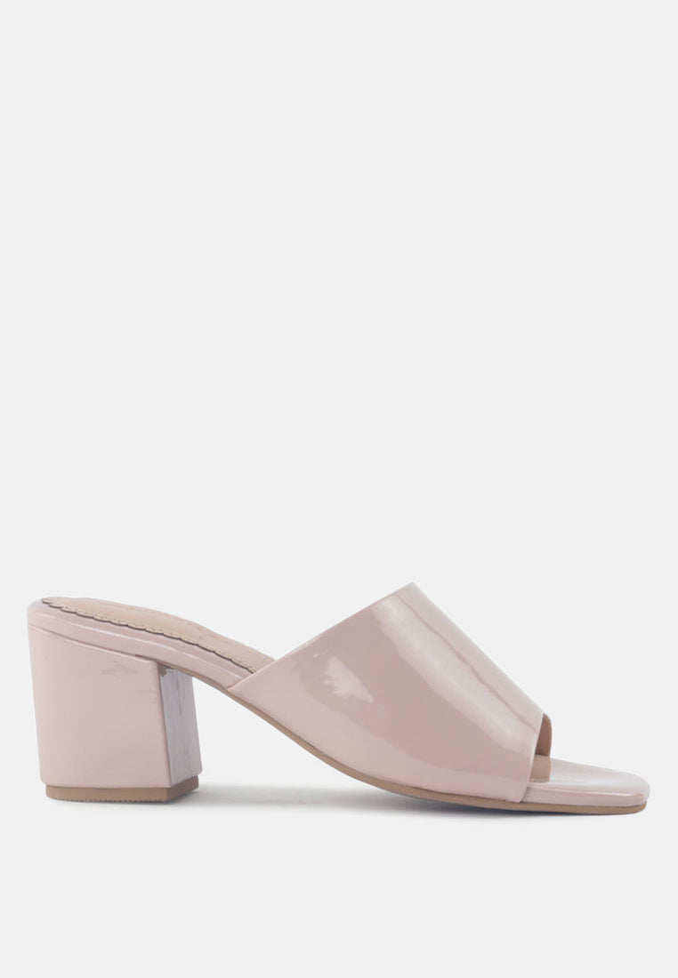 dumpllin patent faux leather slip-on block heel sandals by ruw#color_nude
