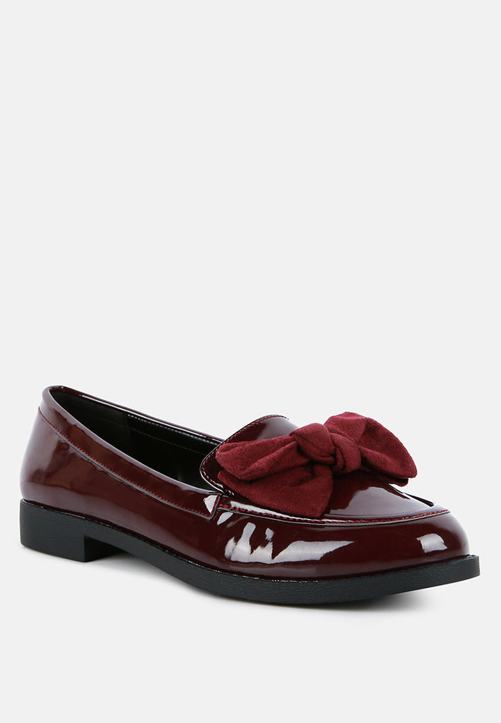 bowberry bow-tie patent loafers by rag#color_burgundy