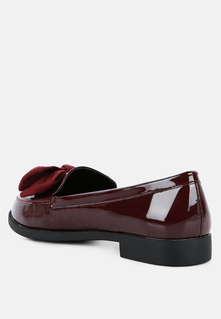 bowberry bow-tie patent loafers by rag#color_burgundy