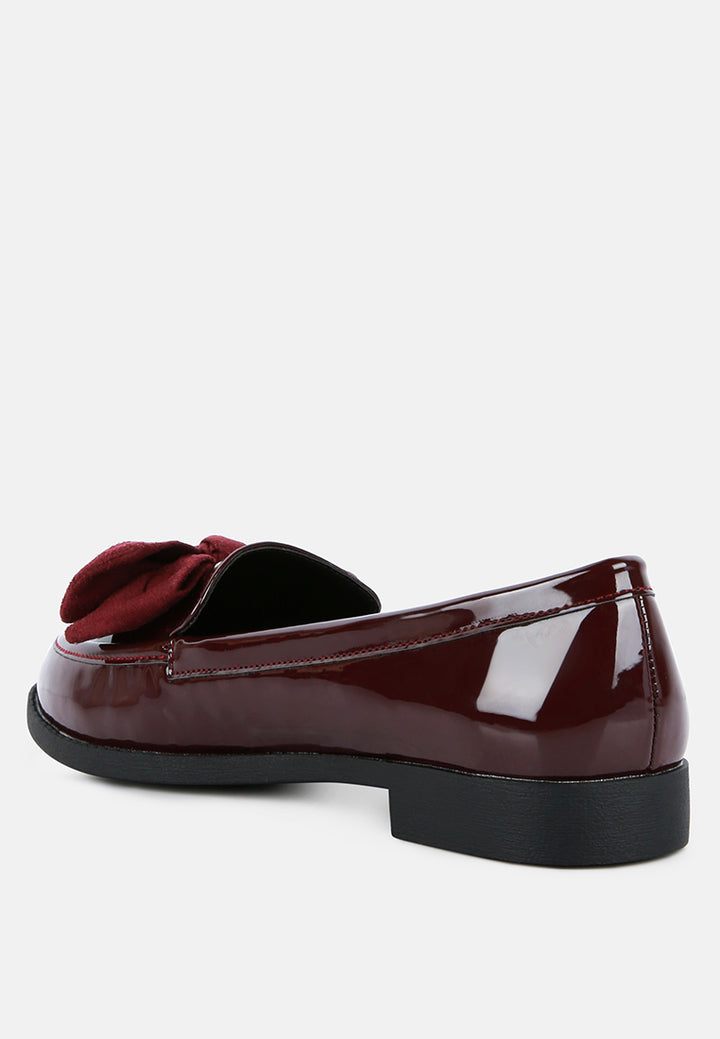 bowberry bow-tie patent loafers by rag#color_burgundy