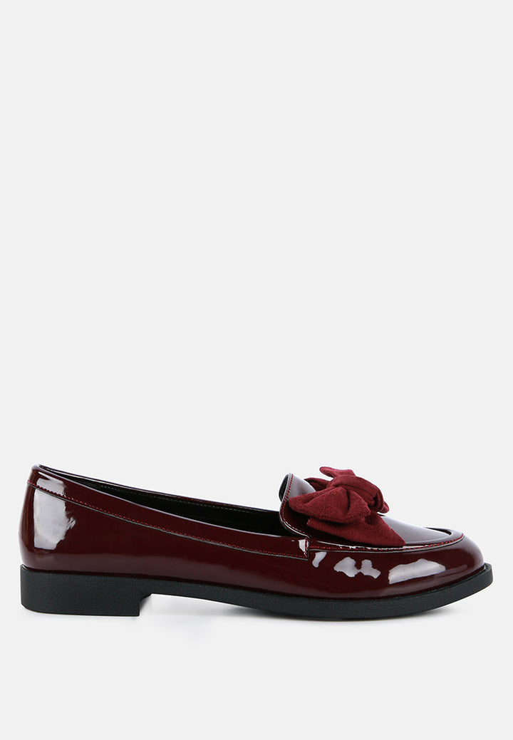 bowberry bow-tie patent loafers by rag#color_burgundy