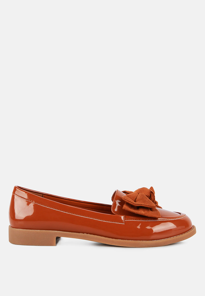 bowberry bow-tie patent loafers by ruw#color_tan