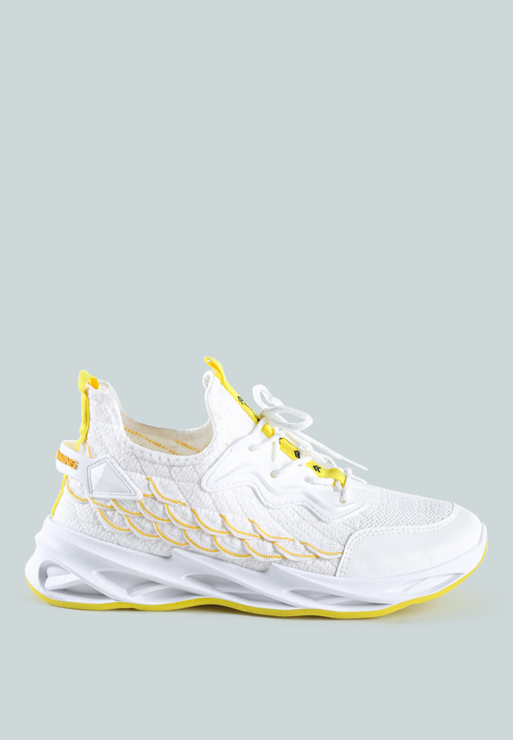 fish scale goovy running trainers#color_white