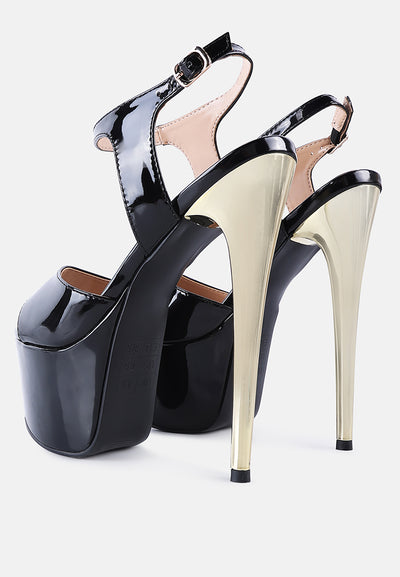 bewitch ultra high heeled ankle strap sandals#color_black