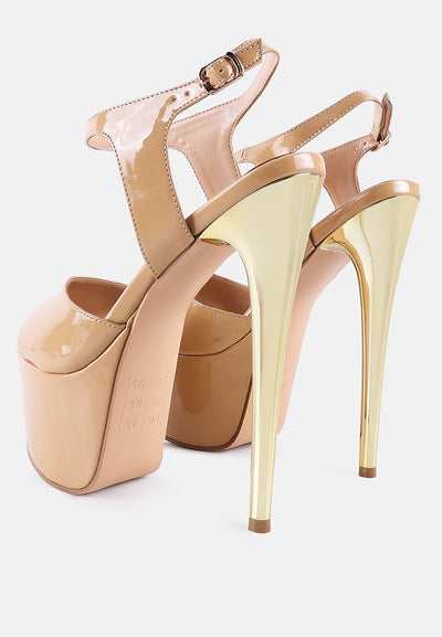 bewitch ultra high heeled ankle strap sandals#color_latte