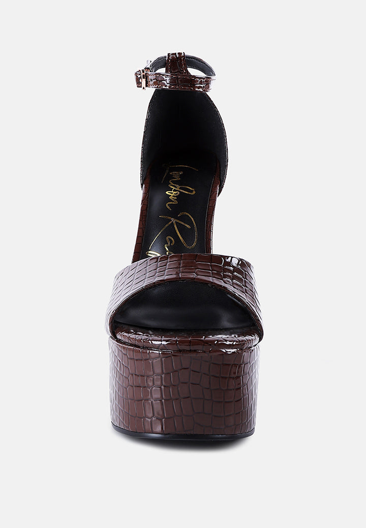pretty me patent croc ultra high platform sandals#color_espresso