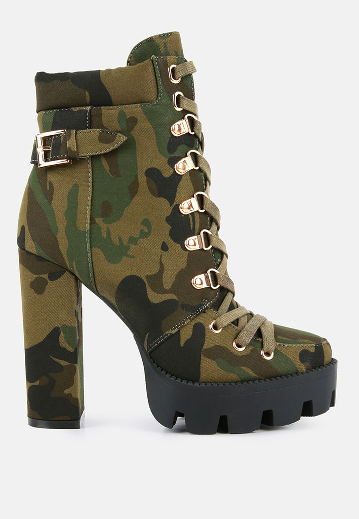 Camo heel boots best sale