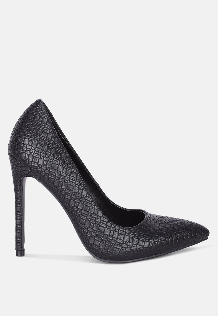 brinkles weave pattern high heel pumps by ruw#color_black