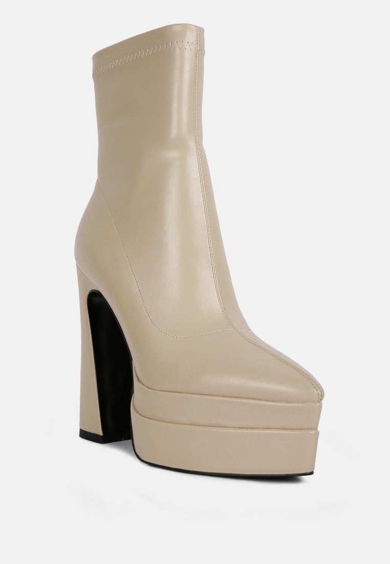 dextra high platform ankle boots#color_beige