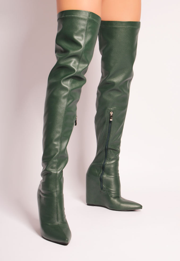 leggy lass wedge heel long boots#color_khaki
