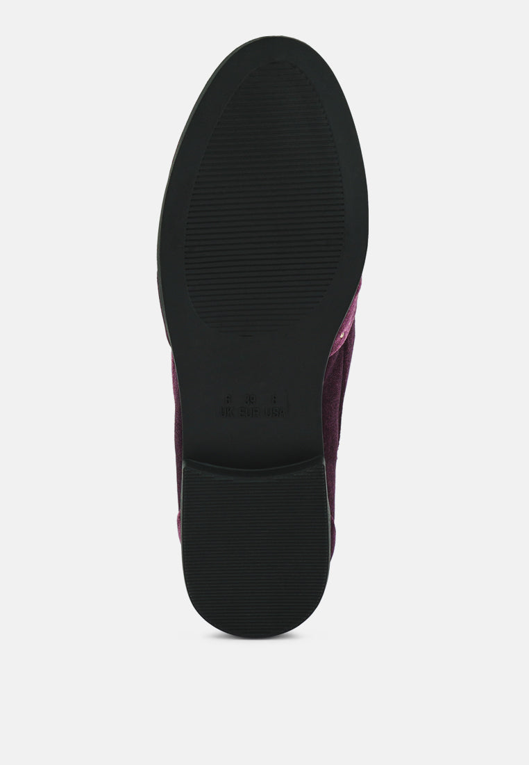 walkin stud detail velvet loafers#color_burgundy