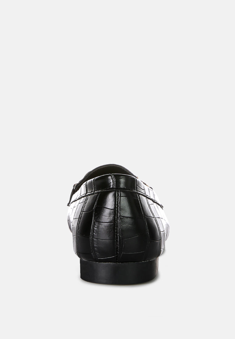 bro zone croc metail chain loafers by rag#color_black