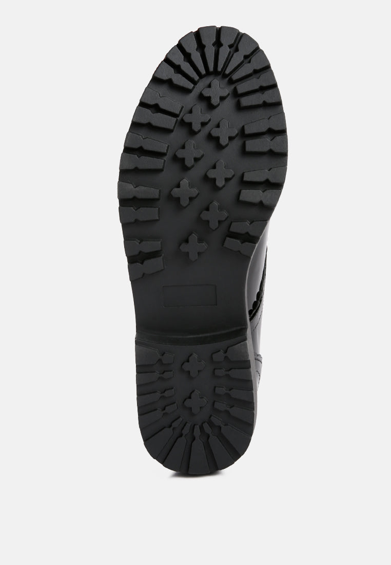 whittle patent lace up derby shoes#color_black