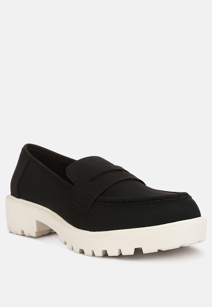 mosly semi casual lug loafer#color_black