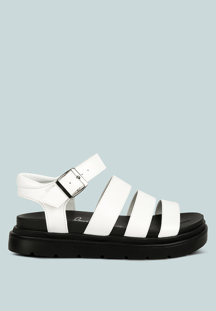 belcher faux leather gladiator sandals#color_white