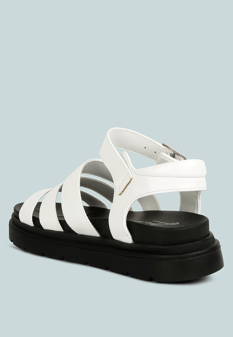 belcher faux leather gladiator sandals#color_white