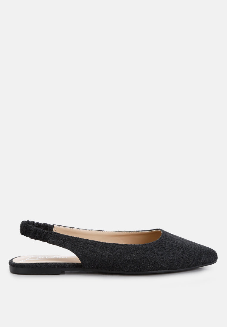 canvas slingback flats by ruw color_black