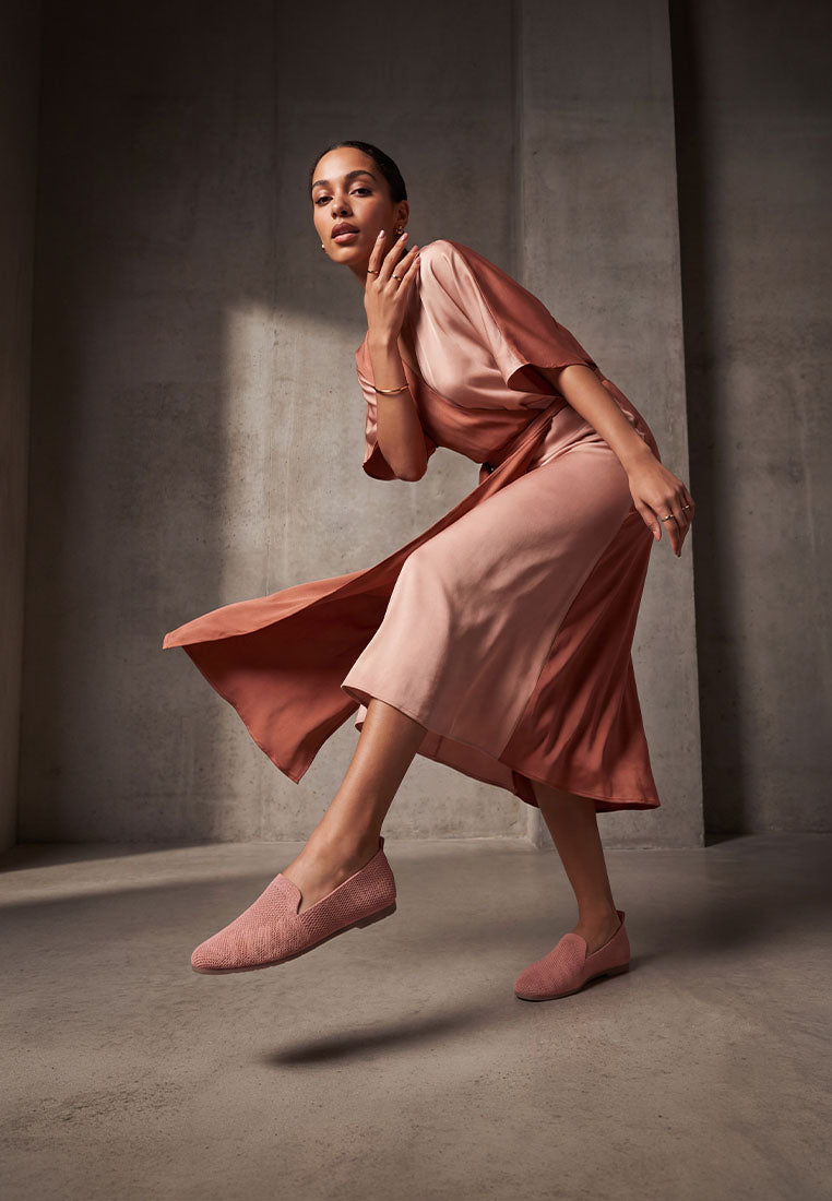 akili knit textile solid flats#color_pink